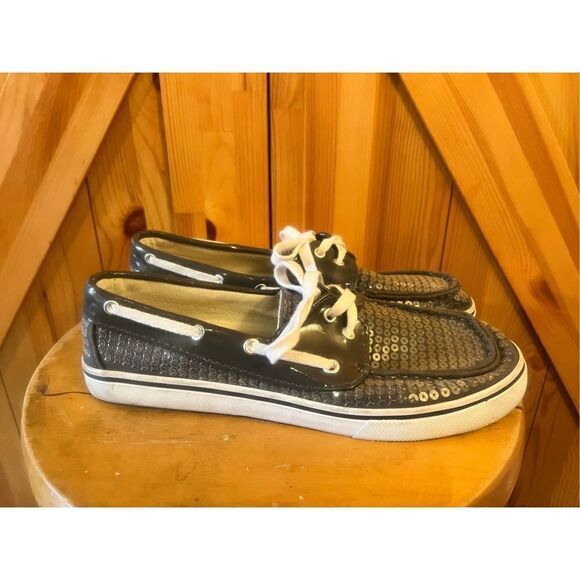 Dexter Brand Women's Gray  Sequined Low-Top Canvas Boat Shoe SZ 9 - Picture 3 of 6